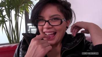 4 Eyed Asian Teen Kami Lee Licks Her Juicy Fingers After Masturbating!